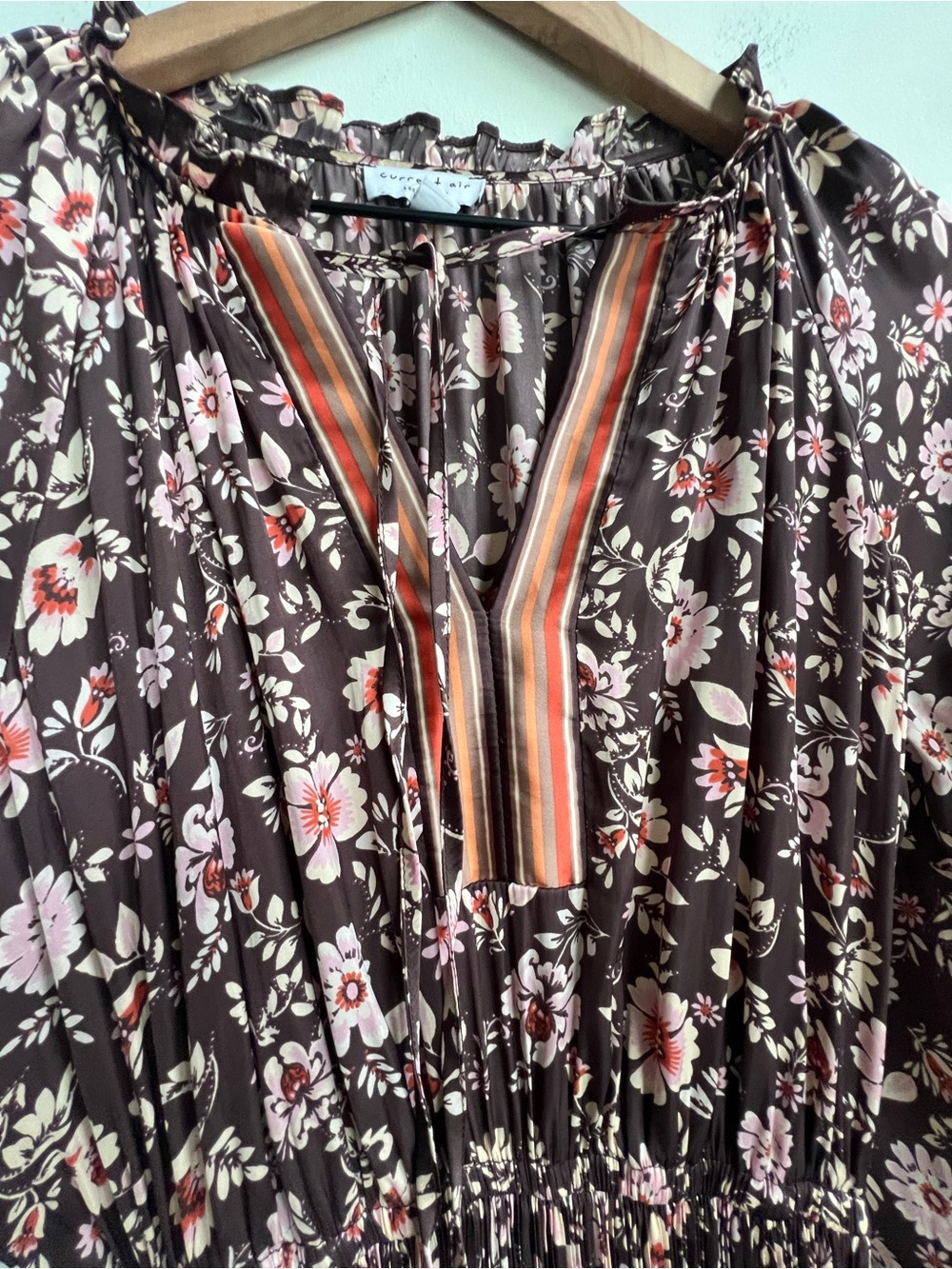 Anthropologie current air Alyce smocked waist floral dress Hippie long sleeve - Picture 9 of 16